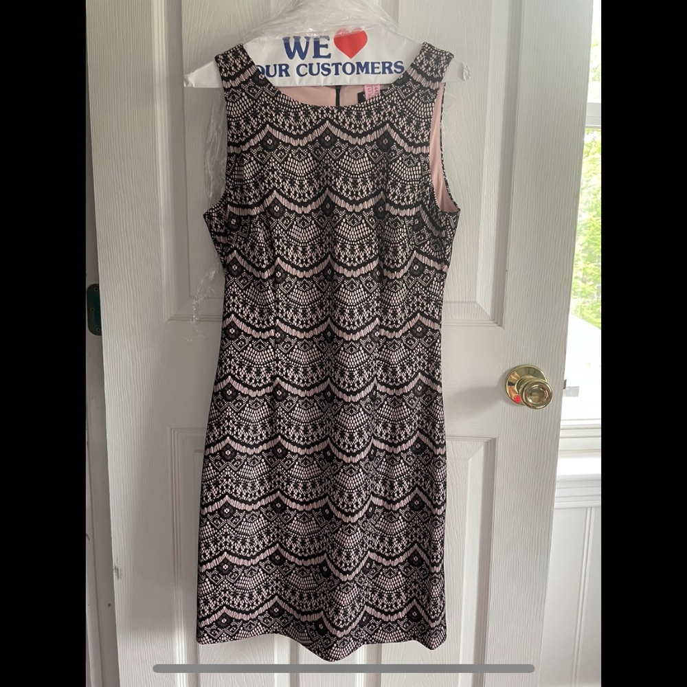 Pink Guess Dress with Black Lacy Overlay